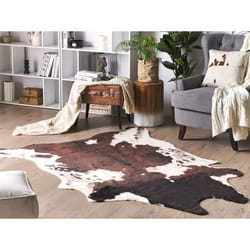 Tapis imitation peau de vache 130 x 170 cm marron et blanc BOGONG
