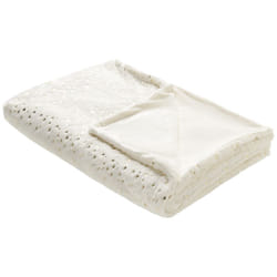 Beliani - Plaid Doux et Cosy avec Motif d'Étoiles Alazeya 150 x 200 cm en Polyester Crème et Doré Pour Décorer Votre Lit ou Canapé