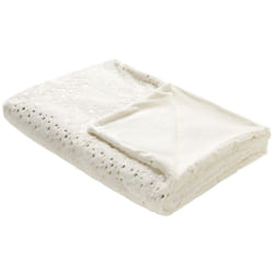 Beliani - Plaid Doux et Cosy avec Motif d'Étoiles Alazeya 130 x 180 cm en Polyester Crème et Doré Pour Décorer Votre Lit ou Canapé