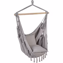 Fauteuil suspendu. Ce fauteuil suspendu fonctionnel est idéal pour tout porche ou salon. Le siège est fabriqué en tissu résis ...