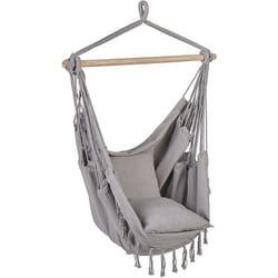 Beliani - Chaise Balançoire Hamac Suspendue Siège en Coton Gris Clair Bonea