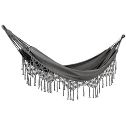 Beliani - Hamac Style Boho Suspendu Balancoire Intérieur Extérieur en Coton Gris Rocca