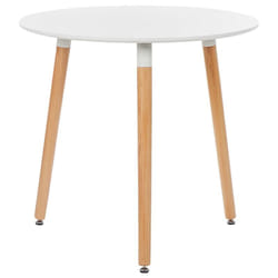 Beliani - Table à Manger Ronde Scandinave ⌀ 80 cm 4 Places en mdf Plateau Blanc Boma