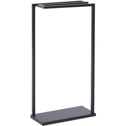 Beliani - Porte-serviettes Rangement Salle de bain 3 Rails Acier Noir Brillant Garcitas