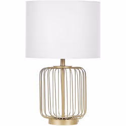 Lampe de table en métal avec base en cage. Cette lampe de table apporte élégance et classe à tout intérieur. Elle combine un  ...