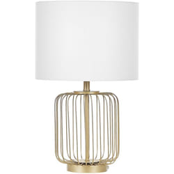 Beliani - Lampe de table Base Cage en Métal Abat Jour Table de chevet 58 cm Doré Thouet