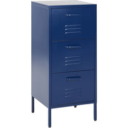 Armoire de Rangement en Métal à 3 Tiroirs Industrielle pour Bureau à Domicile Bleu Marin Wostok