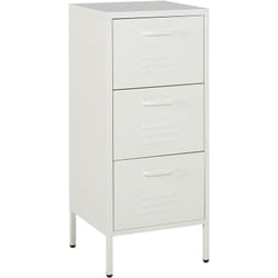 Armoire de Rangement en Métal à 3 Tiroirs Industrielle pour Bureau à Domicile Blanche Wostok