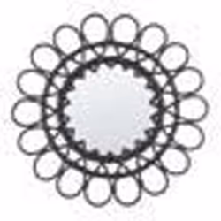 Miroir mural rond en rotin noir ø 60 cm BABAI