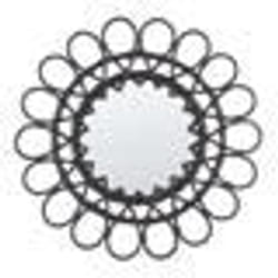 Miroir mural rond en rotin noir ø 60 cm BABAI