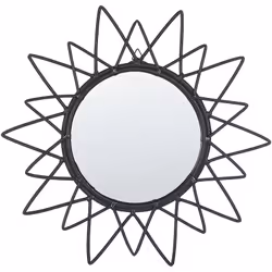 Miroir à suspendre naturel cadre en forme d'astre. Il n'y a rien de plus élégant qu'un miroir en forme de soleil. Ce design e ...