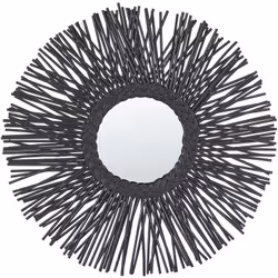 Miroir en rotin naturel tressé. Ajoutez une touche bohème à votre salon, votre chambre ou votre couloir avec ce magnifique mi ...