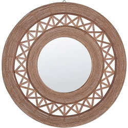 Beliani - Miroir Mural Style Boho Rond Effet Bois en Bambou Fait Main ø 62 cm Cacoma