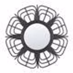 Miroir mural rond en rotin noir 60 cm PASAKU