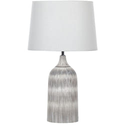 Beliani - Lampe de Table en Céramique Luminaire de Chevet 66 cm Abat-jour en Tissu Gris Georgina
