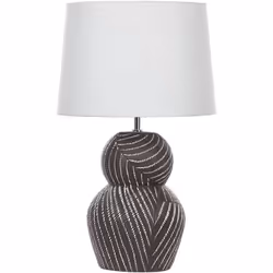 Lampe à poser avec abat-jour. Offre-vous une lampe de table au design classique pour décorer votre intérieur. Sa base en céra ...