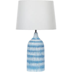 Beliani - Lampe de Table en Céramique Luminaire de Chevet 66 cm Bleu Abat-jour Georgina