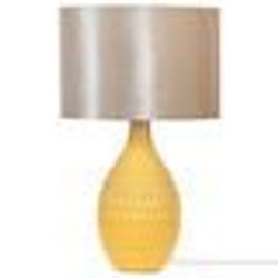 Lampe à poser en céramique jaune et doré HADDAS