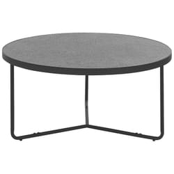 Beliani - Table Basse Industrielle Plateau Effet Béton Pieds en Métal Noir 80 cm Melody