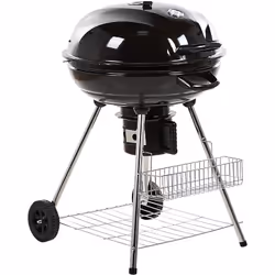 Beliani MARAPI, Grill, Charbon de bois (combustible), Extérieure, Chaudron, Grille, Noir