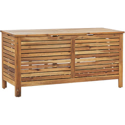 Boîte de Rangement de Jardin en Bois Clair Acacia Extérieur 130 x 64 cm Riviera