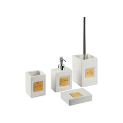 Lot de 4 accessoires de salle de bains en céramique beige KOUROU