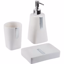 Accessoires de salle de bain à poser . Donnez à votre salle de bain un look élégant et simple avec cet ensemble d'accessoires ...