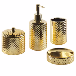Accessoires de salle de bain glamour. Cet ensemble d'accessoires de 4 pièces ajoutera une touche glamour à n'importe quel déc ...