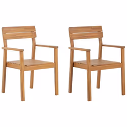 Lot de 2 chaises de jardin bois clair FORNELLI