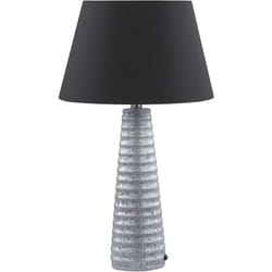Beliani - Lampe de Table Rétro en Céramique avec Abat-Jour en Lin Lampe de Chevet Noire Vilnia