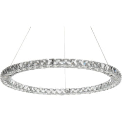 Beliani - Lampe Suspendue Moderne avec led Intégrée Ronde en Cristal et Métal Argenté Magat