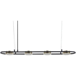 Beliani - Lampe Pendante Moderne led Intégrée 4 lumières Métal Noir avec Laiton Mali