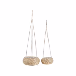 Lot de 2 pots de fleurs à suspendre en herbes marines naturels REMORA
