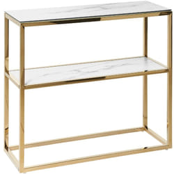 Beliani - Console Glamour Finition Moderne Effet Marbre avec Patins aux Pieds 78x80x30 cm Azusa