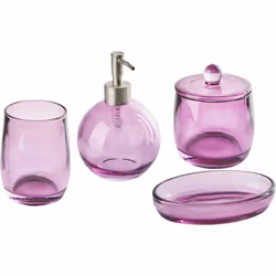 Accessoires en verre glamour. Avec ce set d'accessoires, vous allez enfin faire de la place sur vos comptoirs et étagères. Il ...