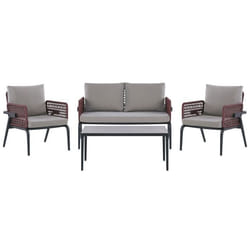 Ensemble de jardin 4 places en aluminium gris SCIACCA