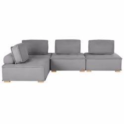 Canapé dangle modulable 4 places en tissu gris TIBRO