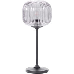 Beliani - Lampe à Poser Rétro Abat-Jour en Globe avec Interrupteur pour Salon Noire et Grise Tosna
