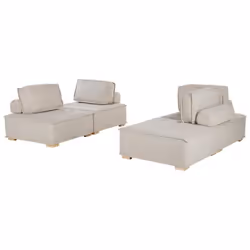Ensemble canapés modulables 4 places beige TIBRO