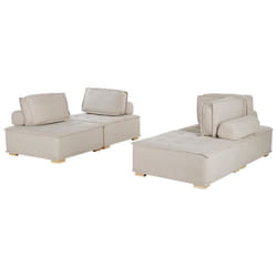 Ensemble canapés modulables 4 places beige TIBRO