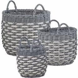 Pots à tissage décoratif. Ce lot de 3 jolis paniers à fleurs mettra parfaitement en valeur n'importe quelle plante, petite ou ...