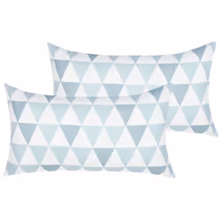 Lot de 2 coussins de jardin à motif triangles bleus 40 x 70 cm TRIFOS