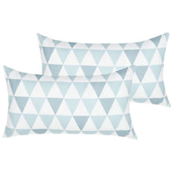 Lot de 2 coussins de jardin à motif triangles bleus 40 x 70 cm TRIFOS