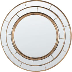 Beliani - Miroir Mural Rond à Suspendre Design Moderne Doré Cadre à 2 Epaisseurs Belchite