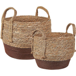Beliani - Lot de 2 Paniers à Plantes en Herbier Marin Pots de Jardinière Naturels Paladju