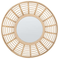 Miroir mural rond en bambou ø 60 cm naturel HANUA