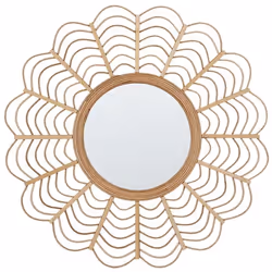 Miroir mural en bambou ø 60 cm naturel TUMBIT
