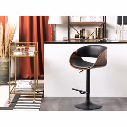 Tabouret de bar pivotant - BELIANI - BAKU II - Cuir synthétique - Noir