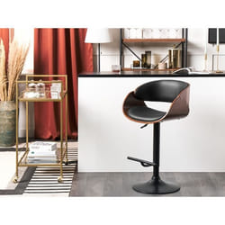Tabouret de bar pivotant - BELIANI - BAKU II - Cuir synthétique - Noir