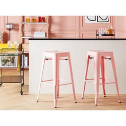 Lot de 2 tabourets de bar rose de 76 cm CABRILLO